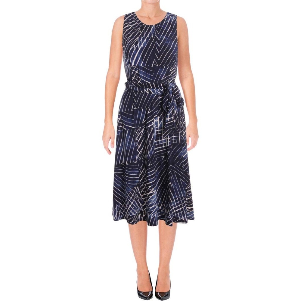 Ralph Lauren Navy Printed Dress
